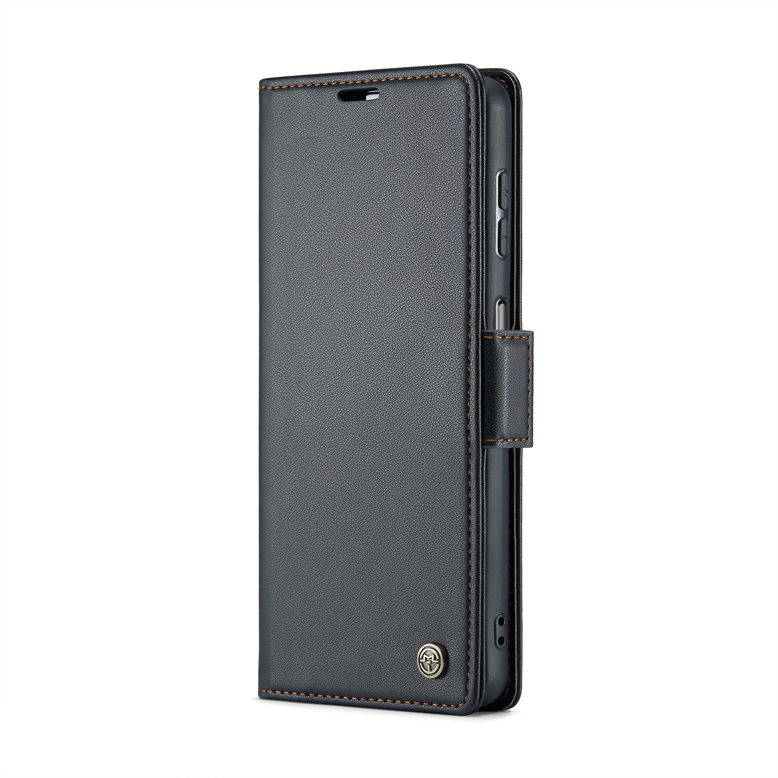 For Samsung Galaxy A16 5G / A16 4G Case CASEME 023 Series RFID Blocking Glossy Stand Phone Cover - Black For Samsung Galaxy A16 5G / A16 4G Case CASEME 023 Series RFID Blocking Glossy Stand Phone Cover - Black